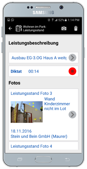 Bautagebuch Vorlage zum Leistungsstand