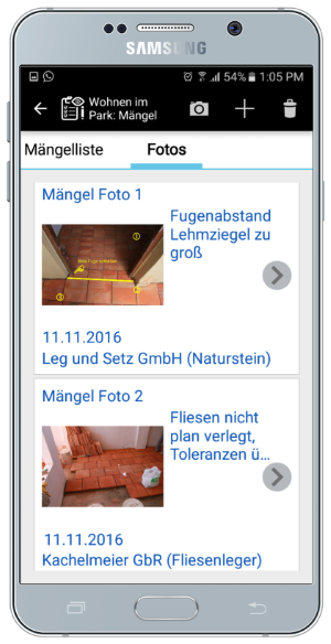 Professionelles Mängelmanagement im Bautagebuch